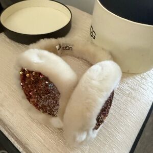 UGG Women's Sequin Earmuffs - Cream and Brown